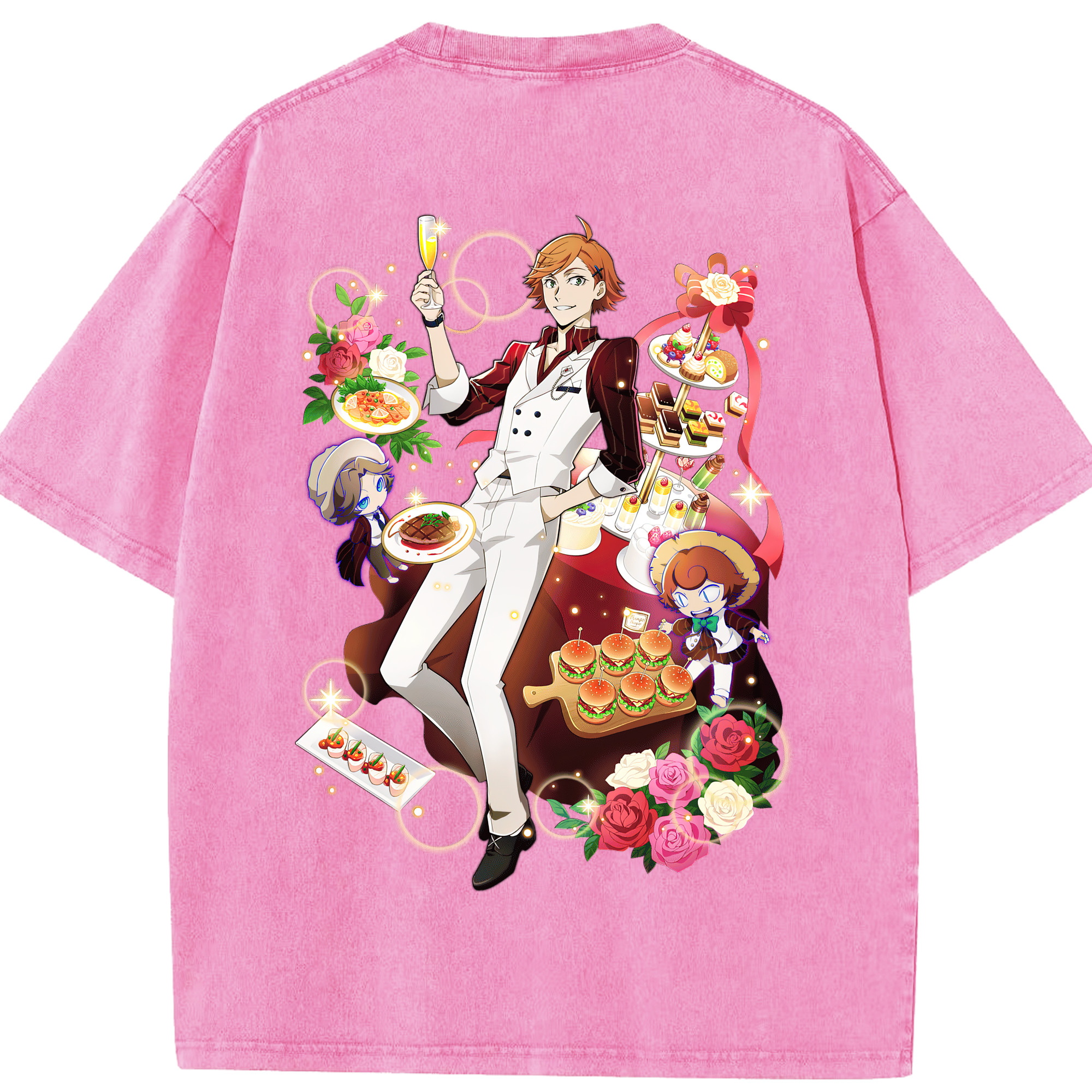 （画像用） 文豪ストレイドッグス Bungo Stray Dogs 綿100% ヴィンテージ風 半袖Tシャツ（背面プリント）